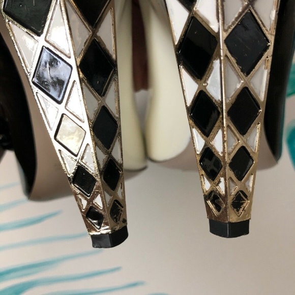 VIkTOR ROLF Harlequin Whimsical Heel Patent Pump EU 37.5 - Picture 6 of 8